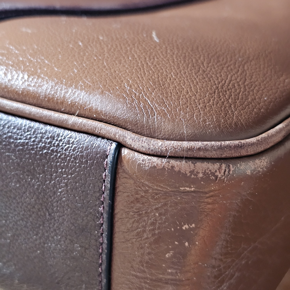 Vintage Coach Leather Slim Briefcase Laptop Messenger Bag - Brown Stripe - Picture 8 of 15